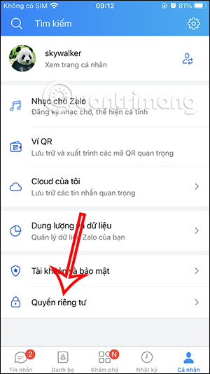 Bảo mật Zalo