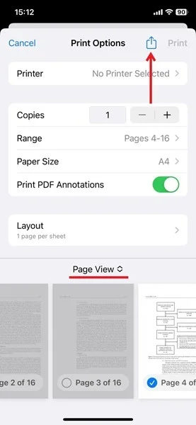 Chọn trang nào cần xóa khỏi PDF trên iOS.