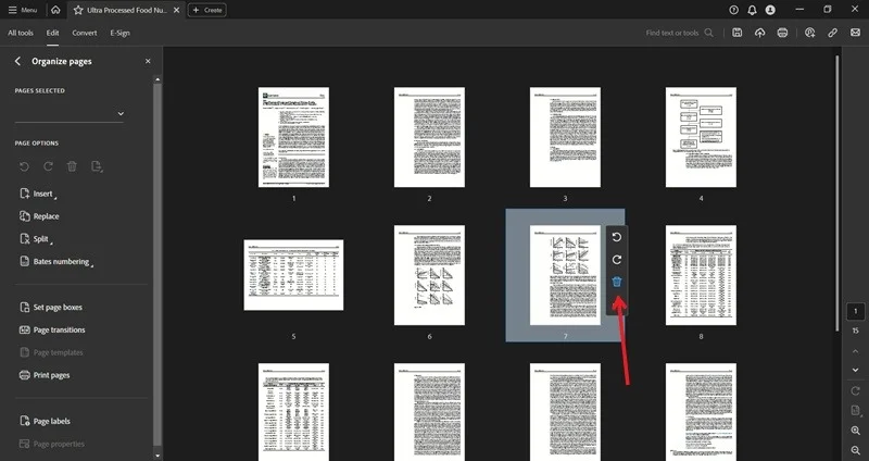 Đã xóa các trang khỏi PDF qua Acrobat.