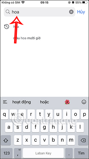 Nhập từ khóa tìm kiếm trên Google Photos