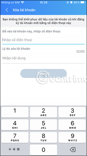 Số điện thoại đăng ký tài khoản Zalo
