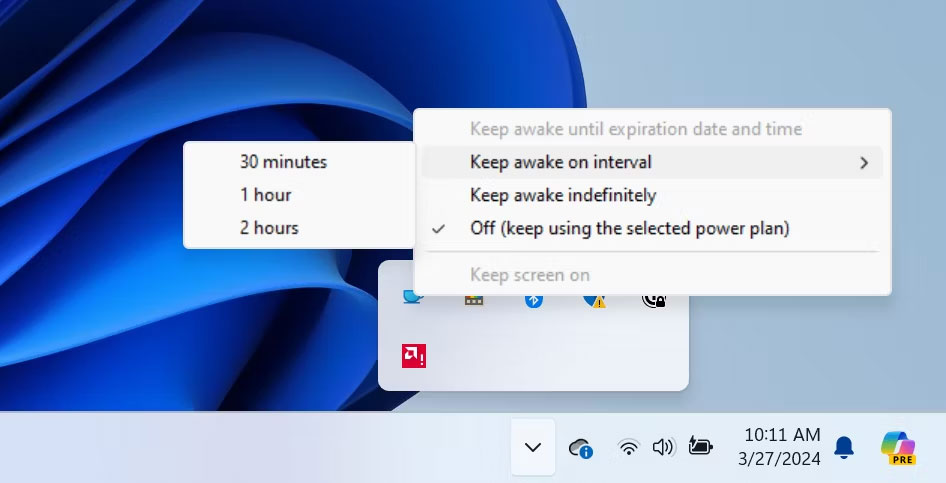 Sử dụng PowerToys Awake trên Windows 11