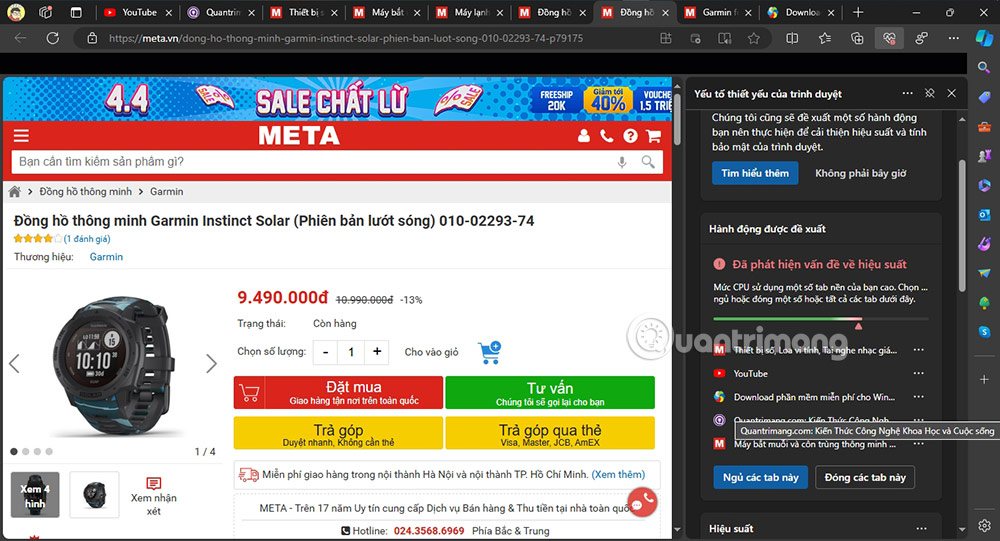 Tôi cần sử dụng ram Microsoft Edge