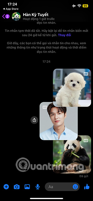 Gửi nhiều ảnh HD trên Messenger
