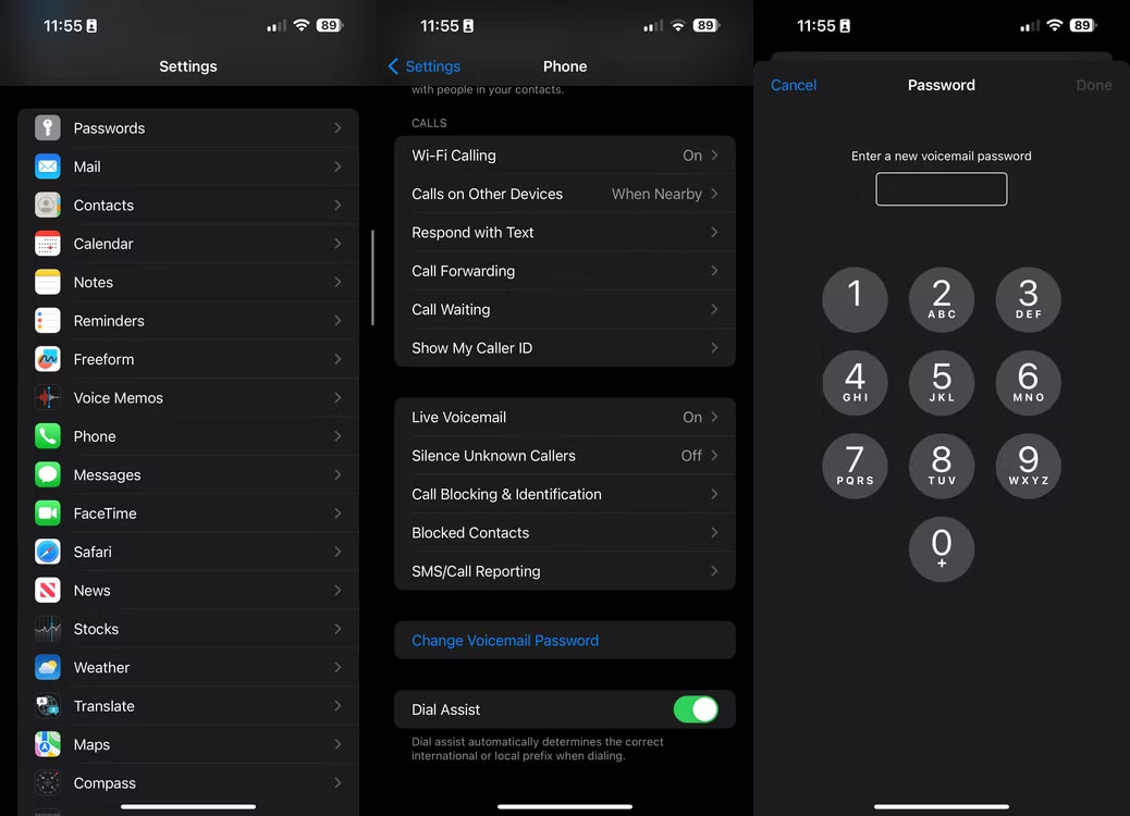 Thay đổi mật khẩu Voicemail trên iPhone