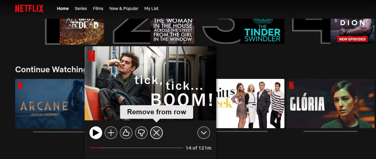 Xóa khỏi danh sách Tiếp tục xem trên Netflix