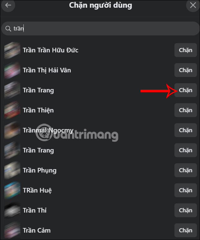 Chặn người khác trên Facebook 