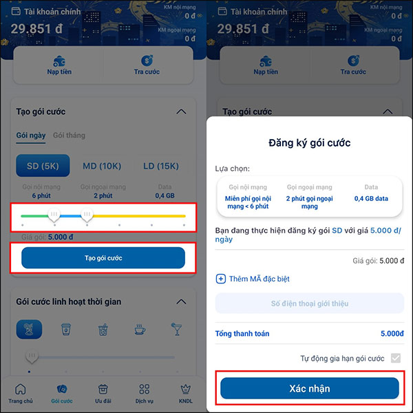 Tạo gói cước Mobifone của riêng bạn 