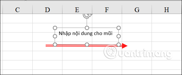 Vẽ mũi tên trong Excel