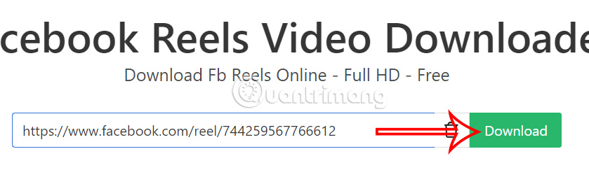 Dán URL video Facebook Reels