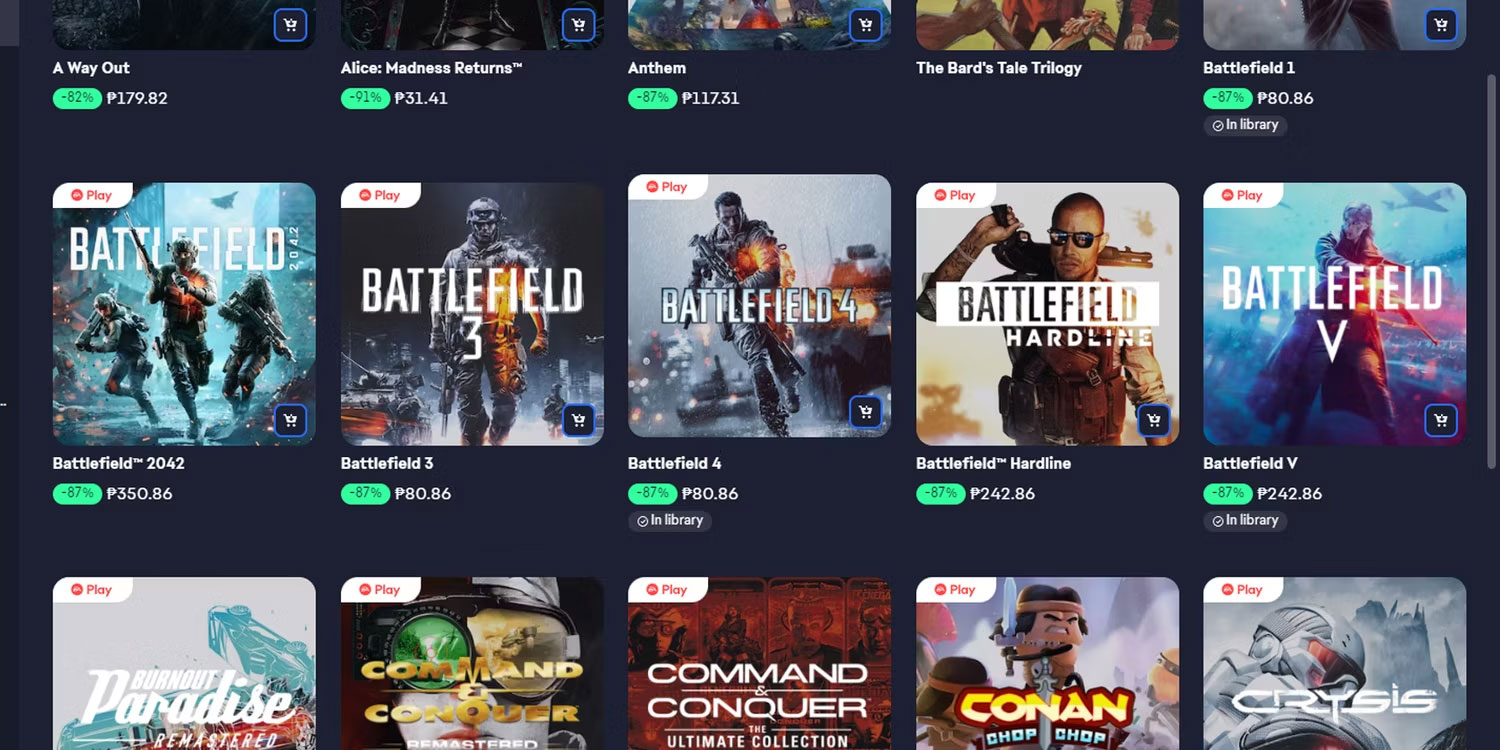 Trò chơi trong EA Play