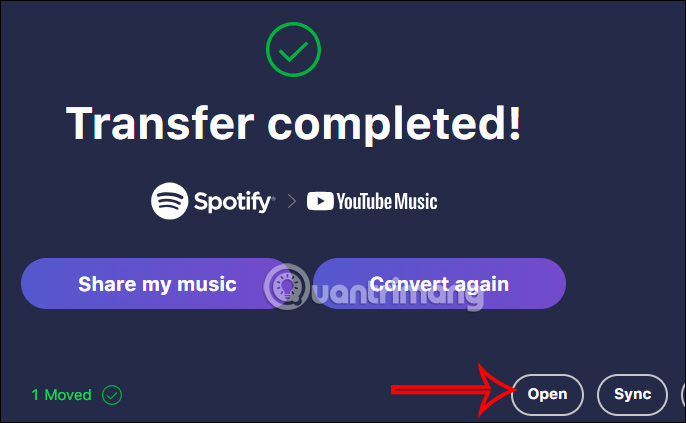 Mở danh sách phát Spotify trên YouTube Music