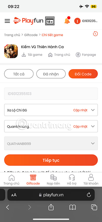 giftcode cho sản phẩm mới tốt nhất