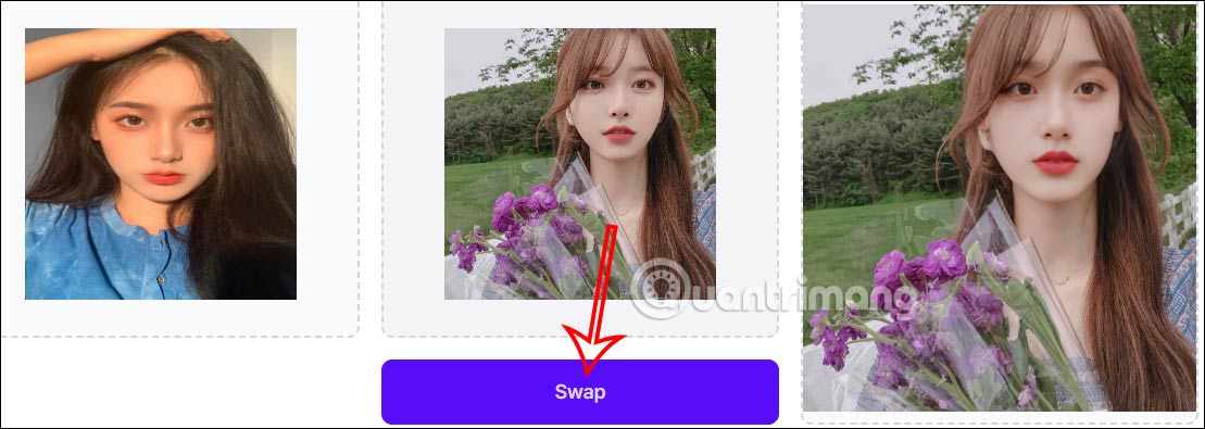 Hoán đổi gương mặt trên Face Swap AI