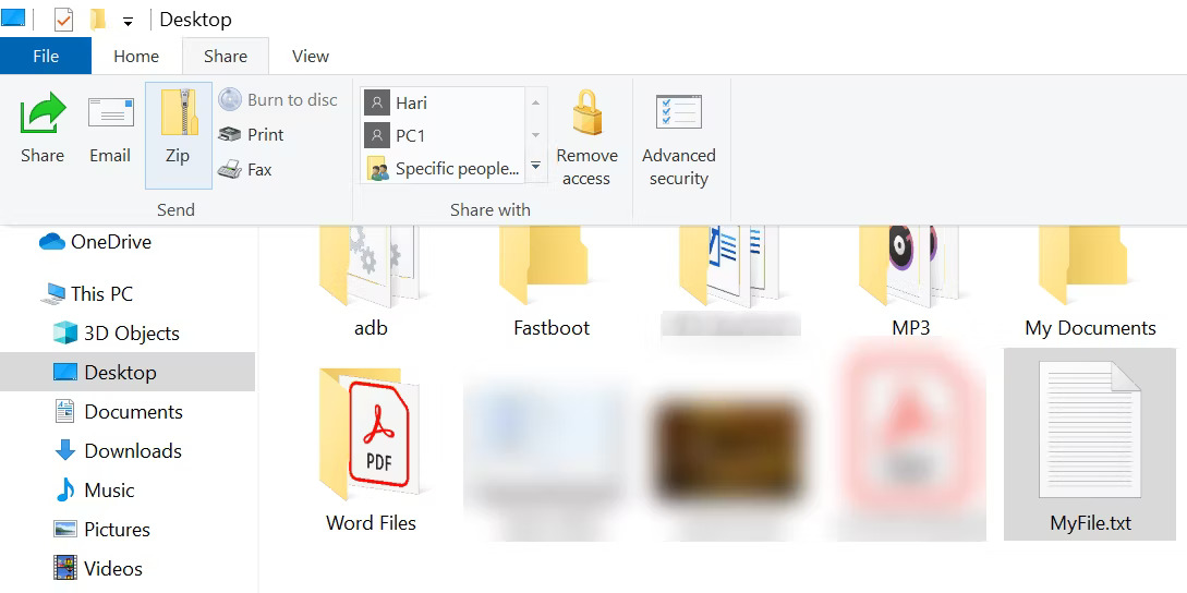 Tạo file Zip qua File Explorer trên Windows