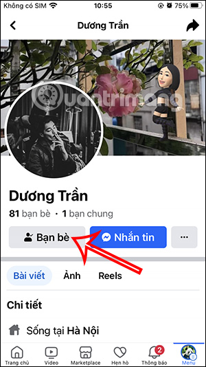 bạn bè trên Facebook