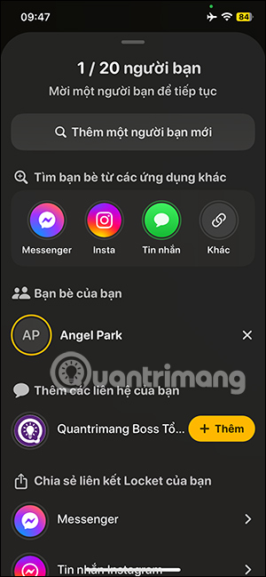 Mời bạn bè trên Locket
