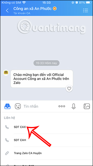 Số điện thoại xã