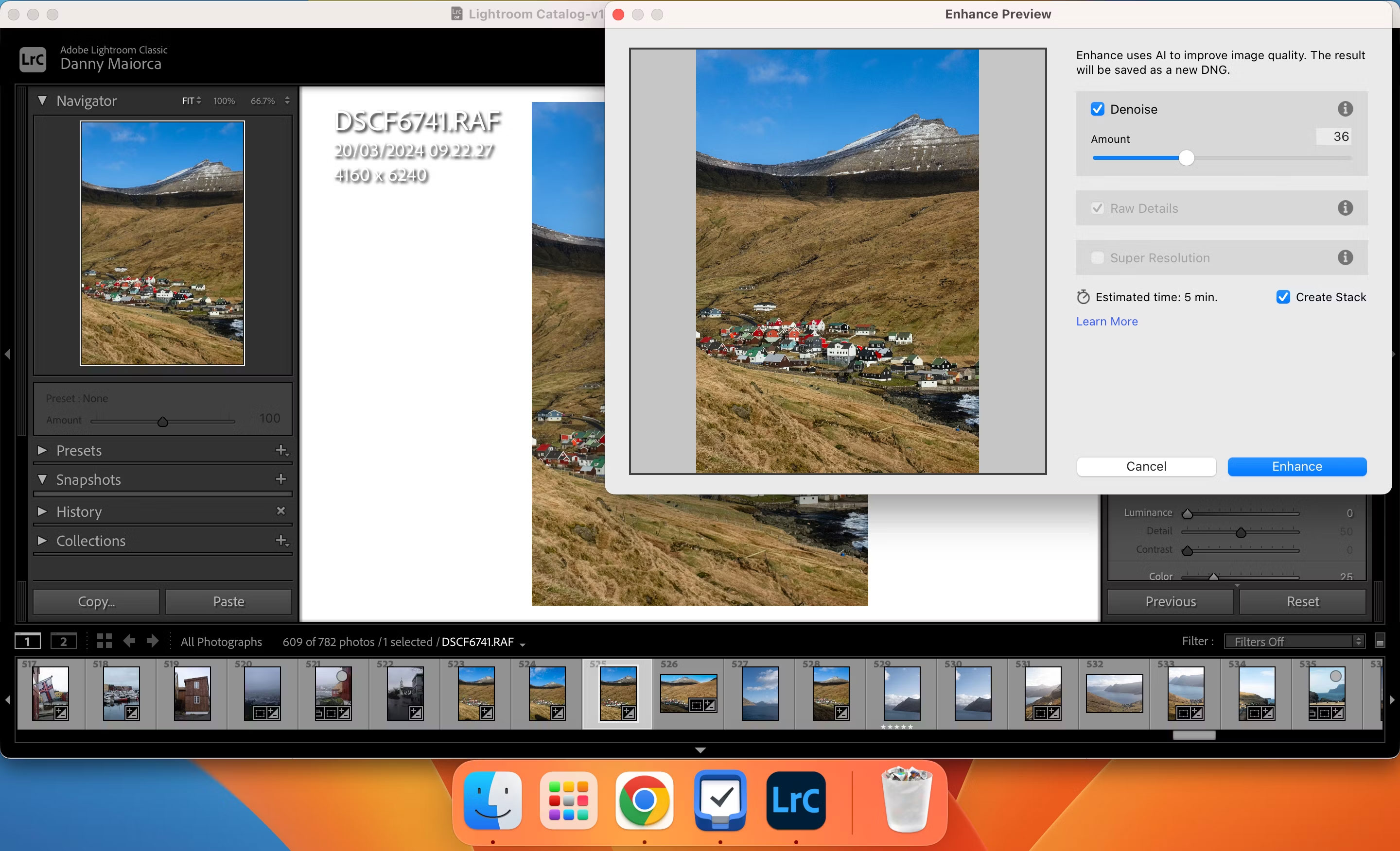 Tính năng khử nhiễu AI trong Adobe Lightroom