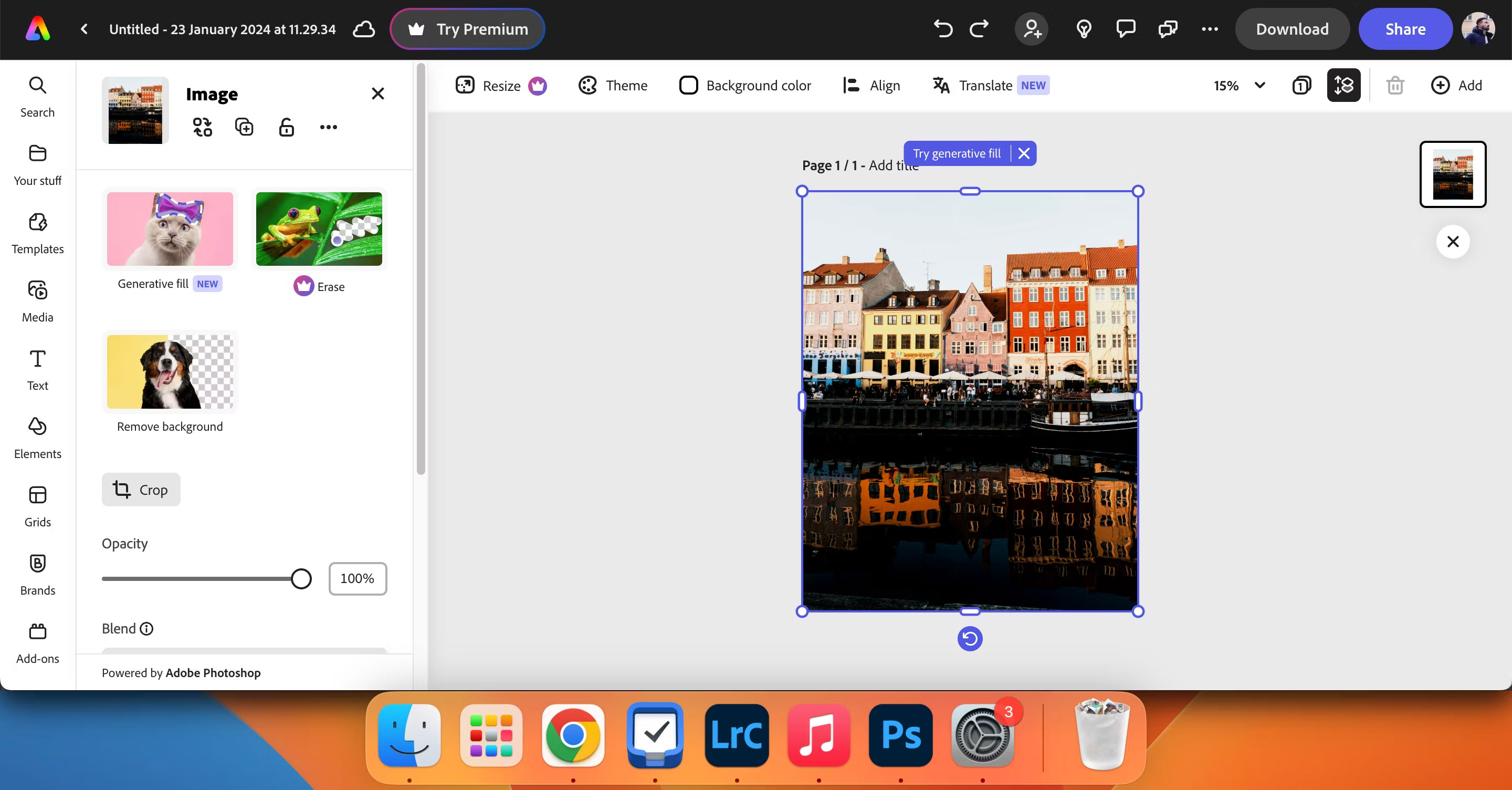 Xóa nền cho hình ảnh trong ứng dụng Adobe Express