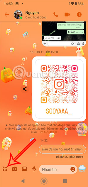 Tùy chọn gửi file trên Messenger