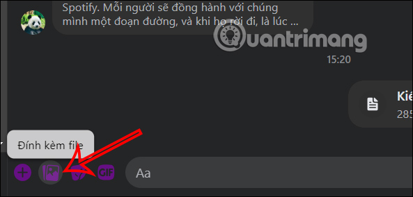 Đính kèm tập tin trên Messenger PC