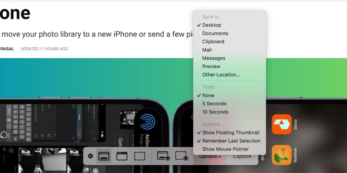 Ứng dụng Screenshot trên Mac