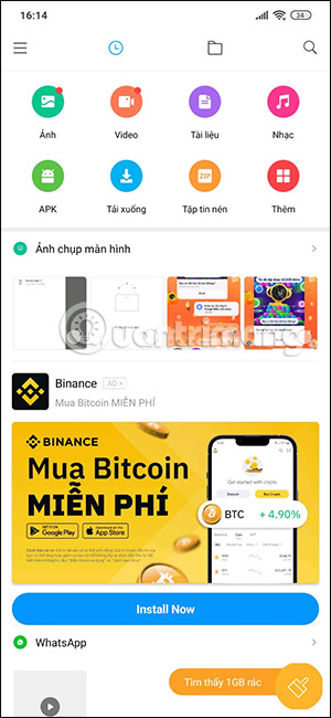 Ứng dụng quản lý tập tin trên điện thoại