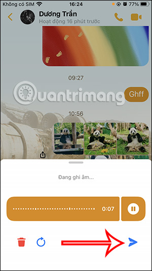 Gửi file ghi âm Messenger