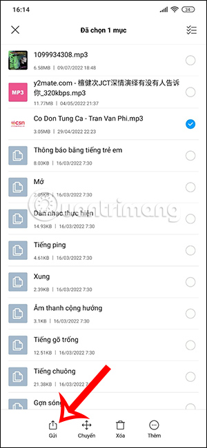 Chia sẻ file âm thanh trên Messenger