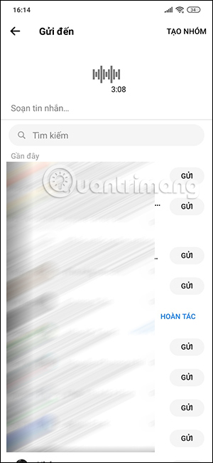 Gửi file âm thanh Messenger