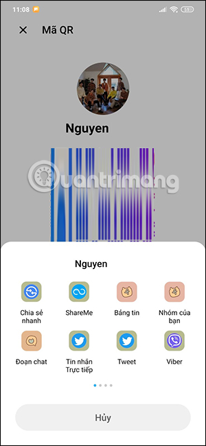 Chia sẻ mã QR Messenger 