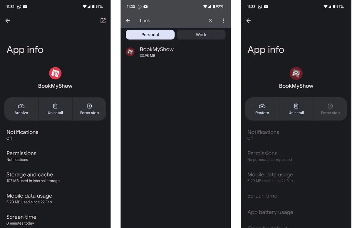 Tính năng App Archiving trong Android 15 DP2