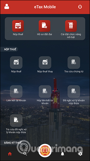 Giao diện eTax Mobile
