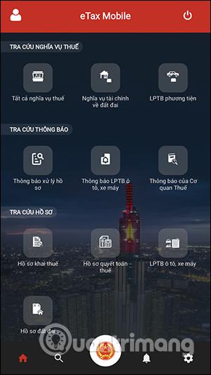 Tính năng eTax Mobile