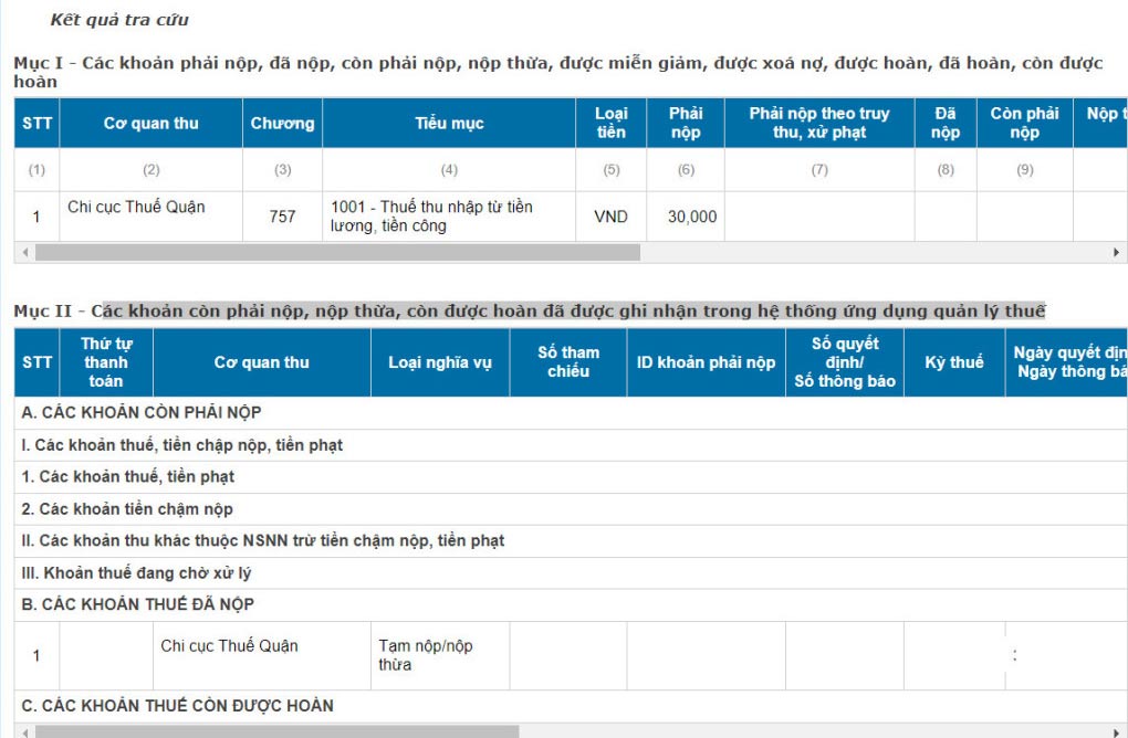 Kiểm tra nợ thuế trên web Tổng cục Thuế 