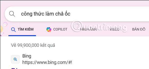 Tìm kiếm trên Bing 