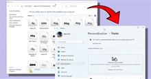 Trang Fonts được chuyển từ Control Panel sang Settings trên Windows 11