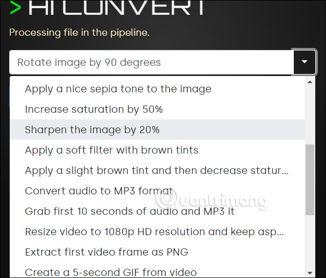 AI Convert tùy chọn xử lý tập tin 