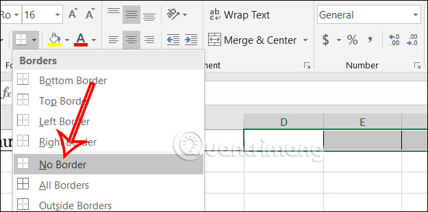 Xóa toàn bộ dòng kẻ mặc định trong Excel