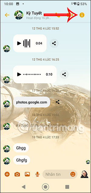 Tùy chọn tin nhắn Messenger