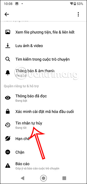 Tự xóa tin nhắn Messenger