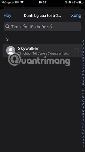 Không chia sẻ status WhatsApp với ai