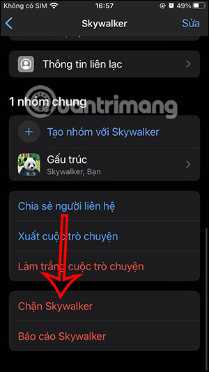 Chặn tài khoản WhatsApp