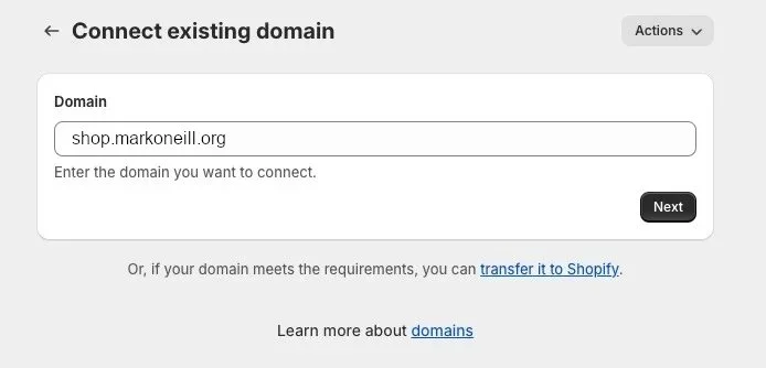 Nhập domain