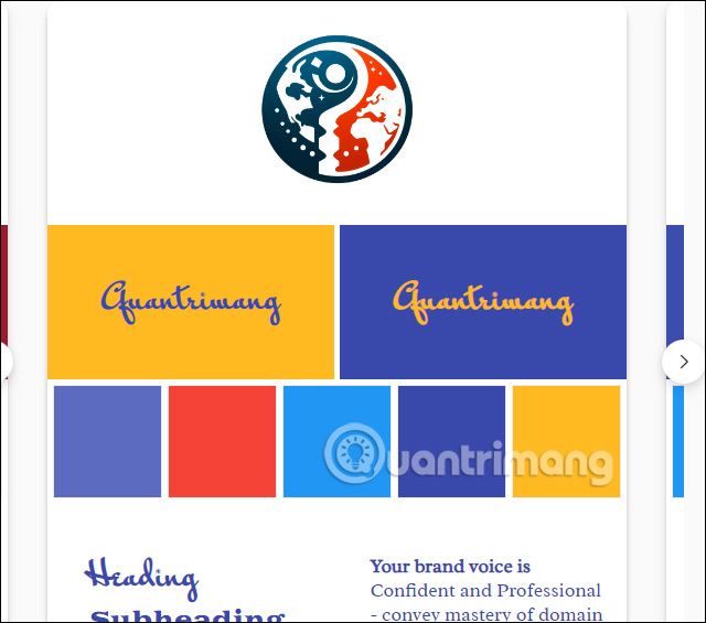 Bộ thương hiệu tạo trên Microsoft Designer