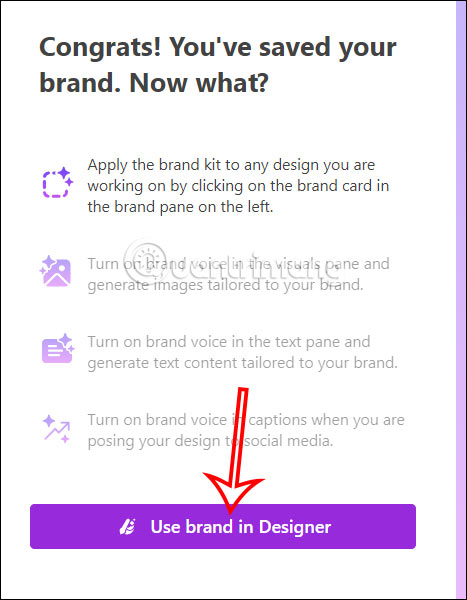 Chỉnh sửa bộ thương hiệu Microsoft Designer
