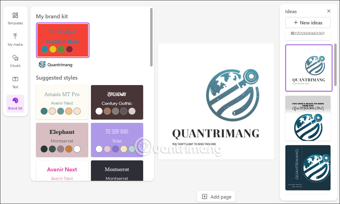 Thay đổi logo tạo trên Microsoft Designer