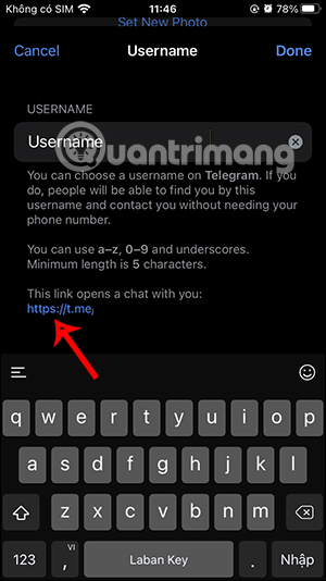 Link tài khoản Telegram