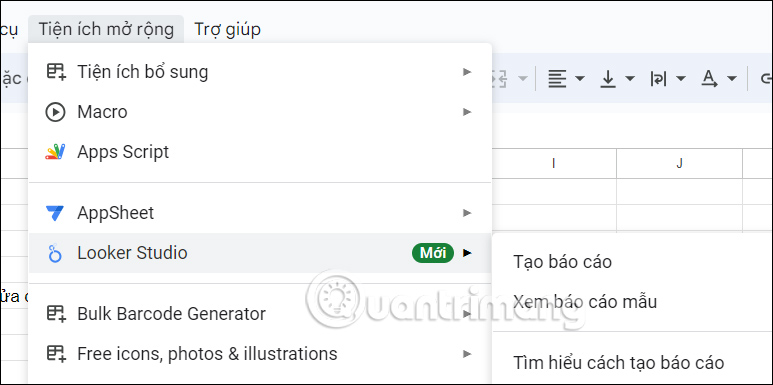 Tiện ích mở rộng Google Sheets
